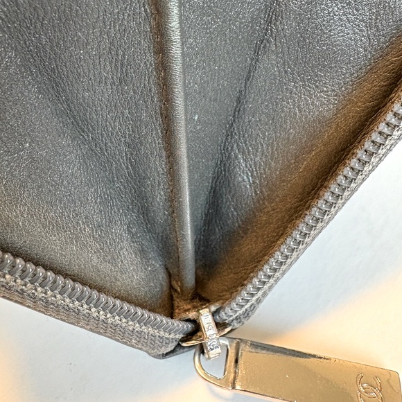 [Chanel] Luxury Long Wallet Caviar Skin Grained Calf Black w/ Silver Hardware - Picture 12 of 14